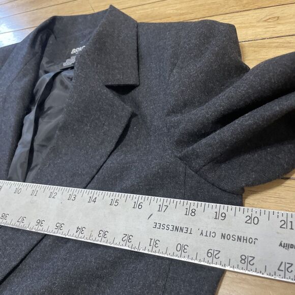 Briggs NY 100% Wool Suit Jacket Women 8 Charcoal Gray 1 Button Modern Cut Blazer - Picture 8 of 16